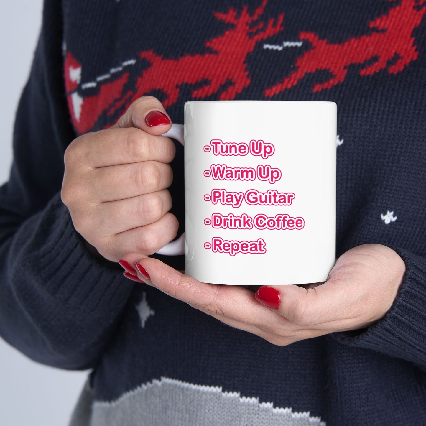 Keramiktasse „You Need To Practice“ | Lustige Haushaltswaren | Kaffeetasse für Gitarristen | Originelle Geschenke für Jazzmusiker