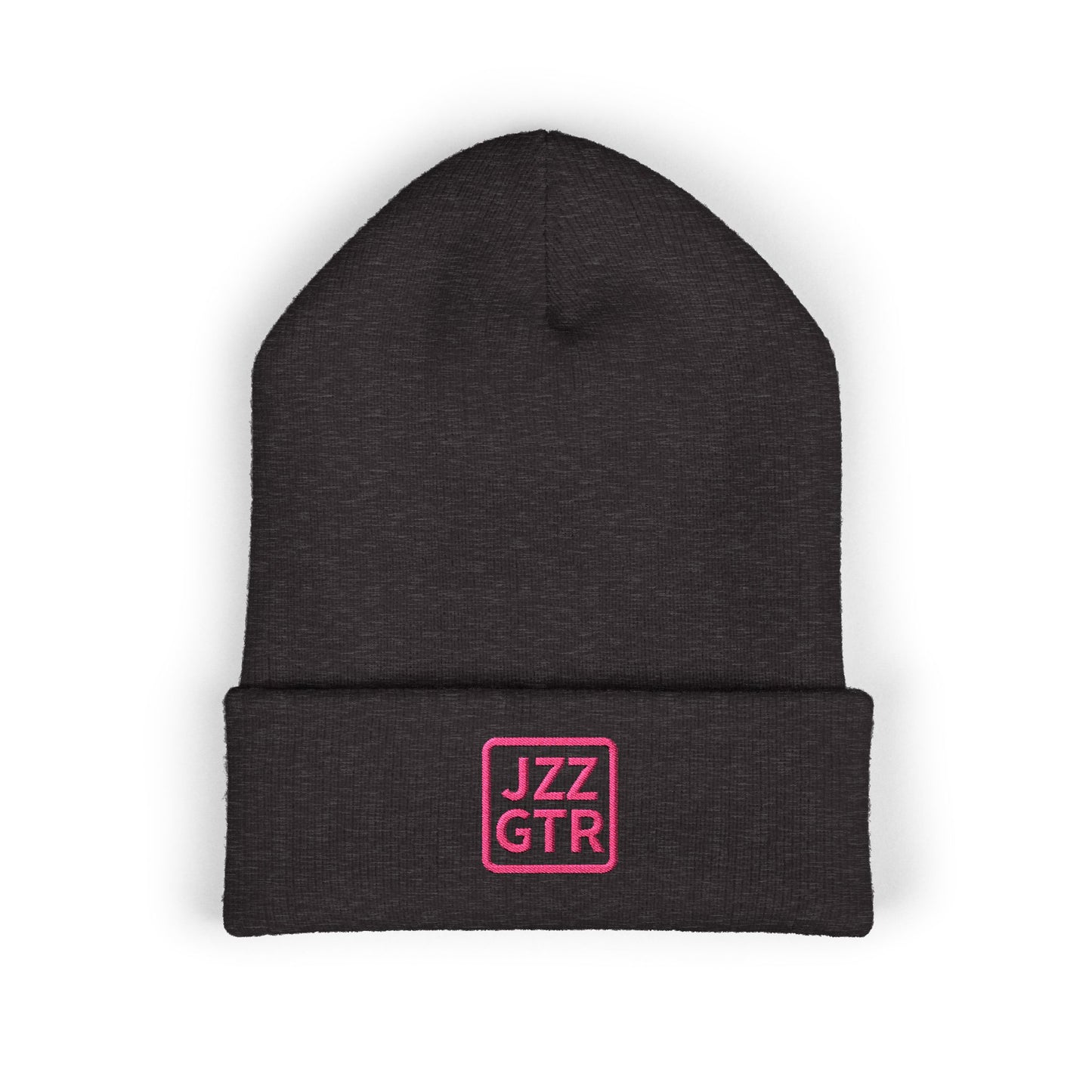 Pink Embroidered JZZ GTR® Beanie Hat | Warm Jazz Guitar Winter Style