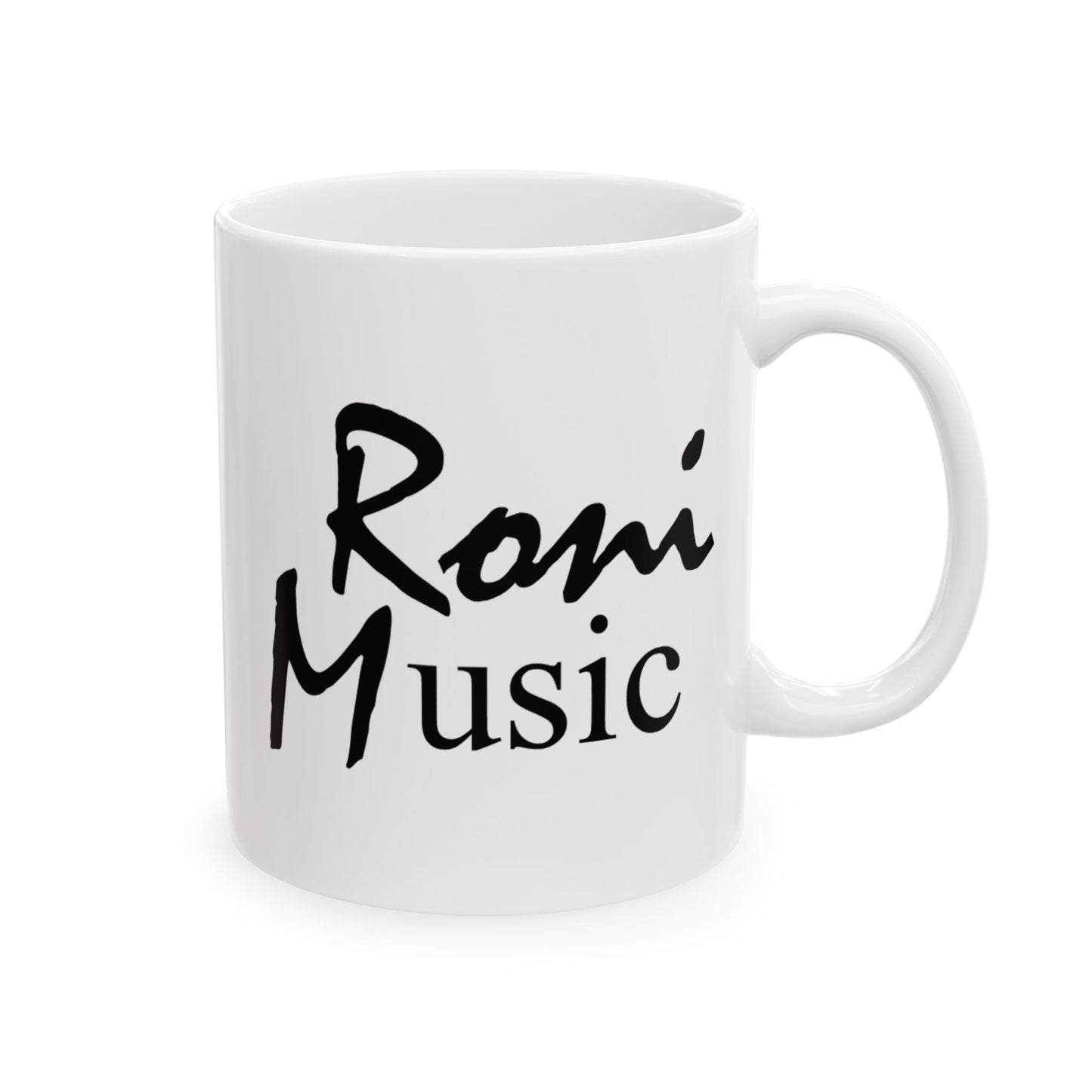 Roni Music Logo Ceramic Mug – 11oz & 15oz Coffee Cup for Music Lovers | Gift for Musicians & Music-Themed Decor