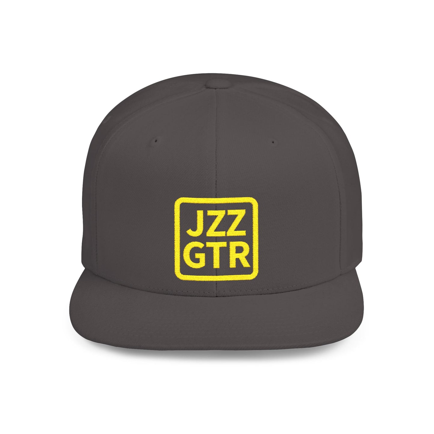 Yellow Embroidered JZZ GTR ® Snapback Hat, Trendy Snapback Cap, Casual Gift for Jazz Lovers and Jazz Guitarists
