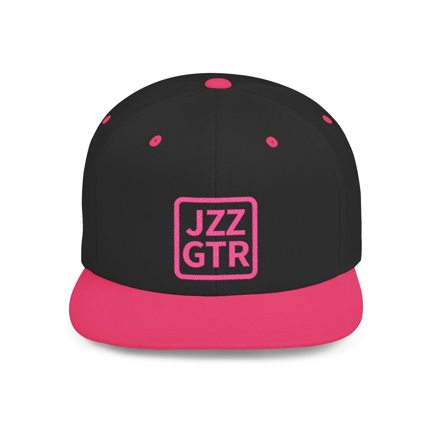 Pink Embroidered JZZ GTR ® Snapback Hat, Trendy Snapback Cap, Casual Gift for Jazz Lovers and Jazz Guitarists