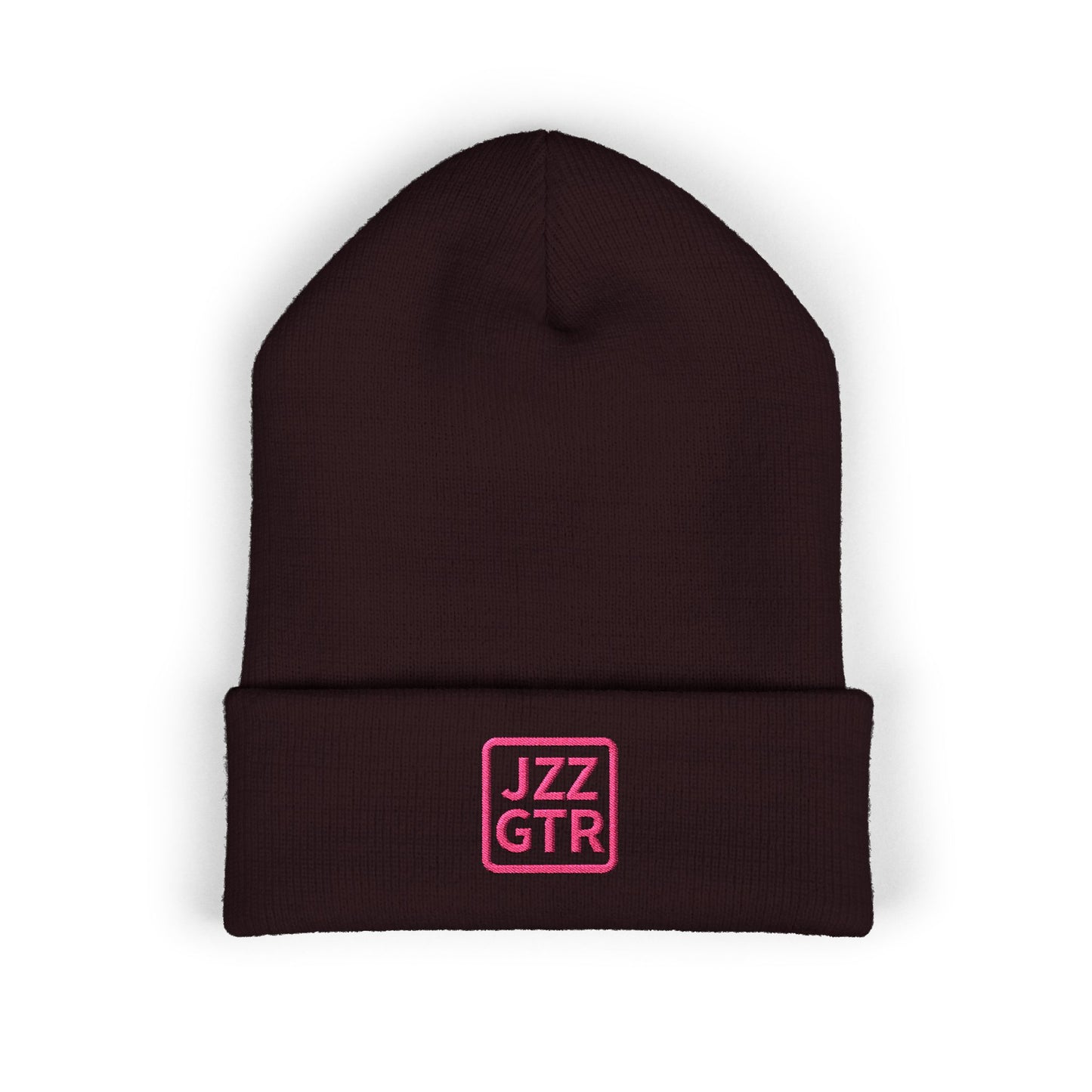 Pink Embroidered JZZ GTR® Beanie Hat | Warm Jazz Guitar Winter Style