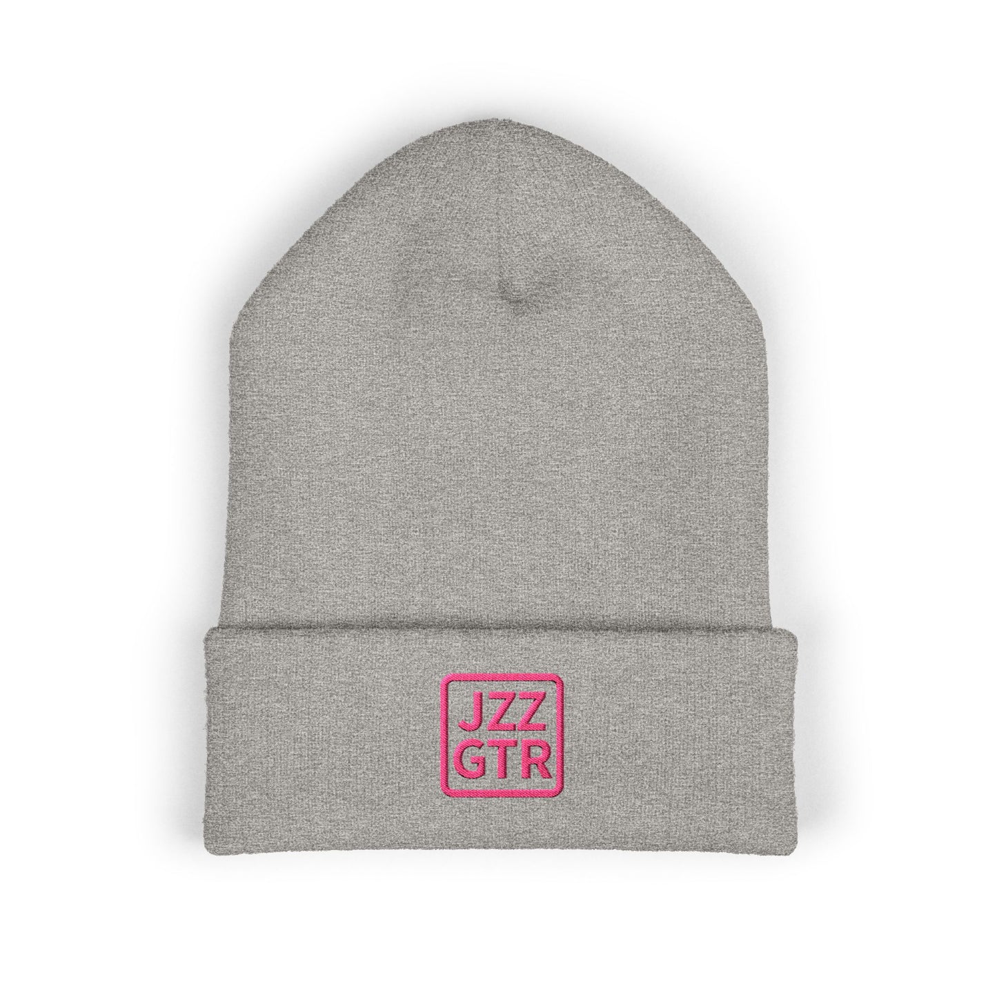 Pink Embroidered JZZ GTR® Beanie Hat | Warm Jazz Guitar Winter Style