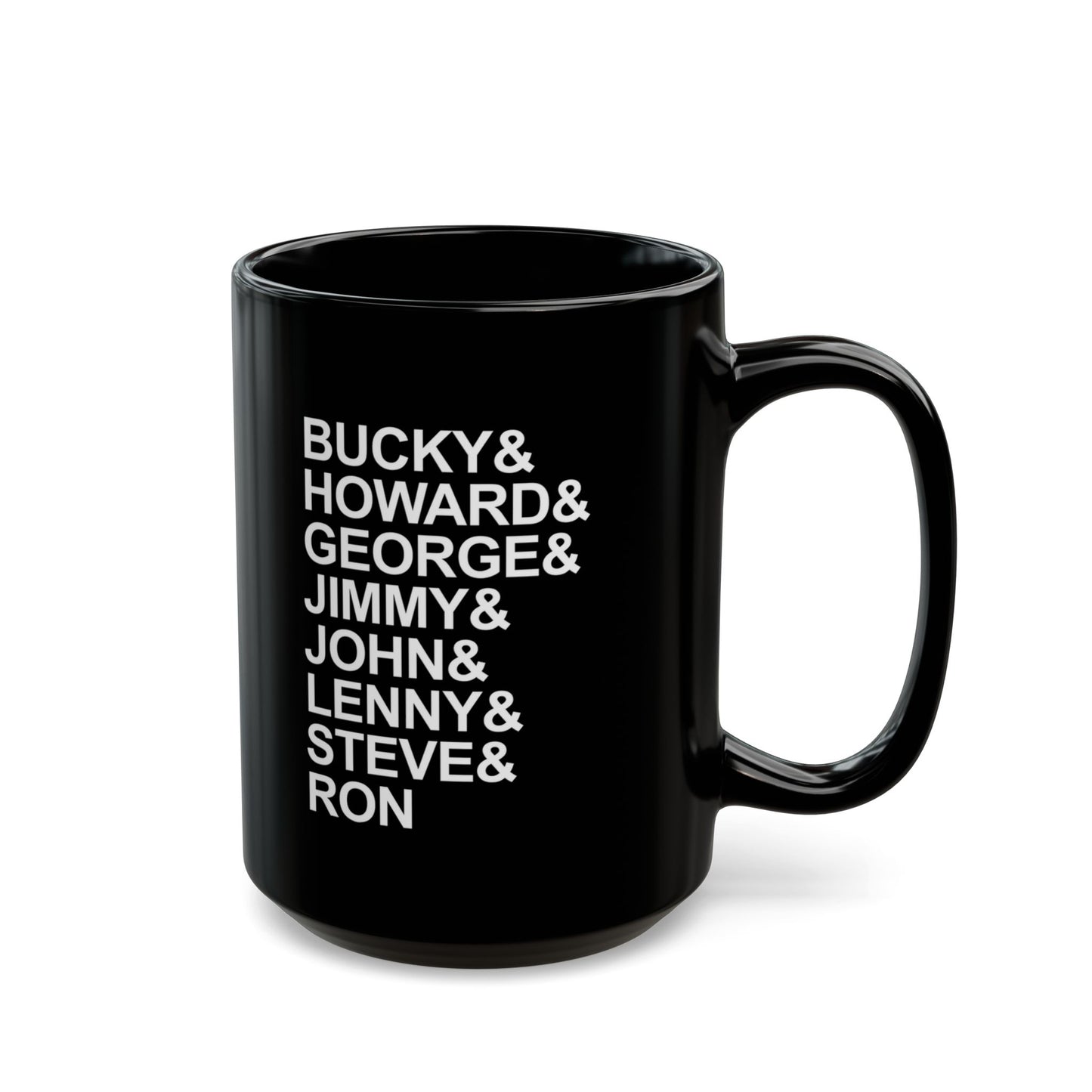 Black Seven String Jazz Guitar Greats Ceramic Mug | Musical Home Goods | Coffee Cup for Guitarists | Novelty Gifts for Jazz Musicians