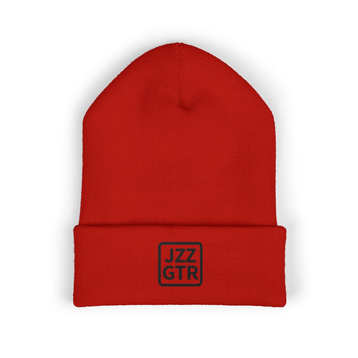Black Embroidered JZZ GTR® Beanie Hat-Classic Winter Hat for Jazz Lovers and Guitarists