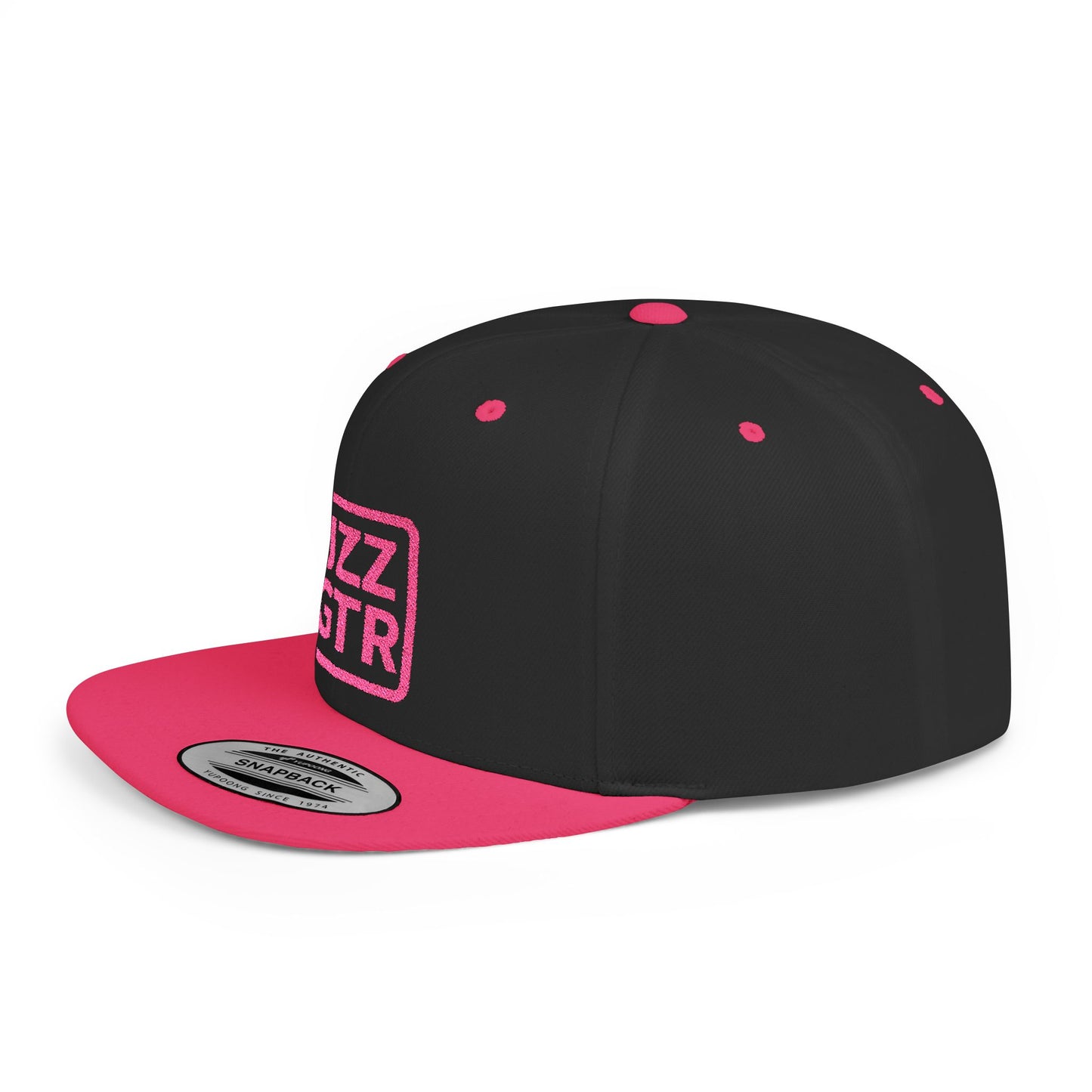 Pink Embroidered JZZ GTR ® Snapback Hat, Trendy Snapback Cap, Casual Gift for Jazz Lovers and Jazz Guitarists