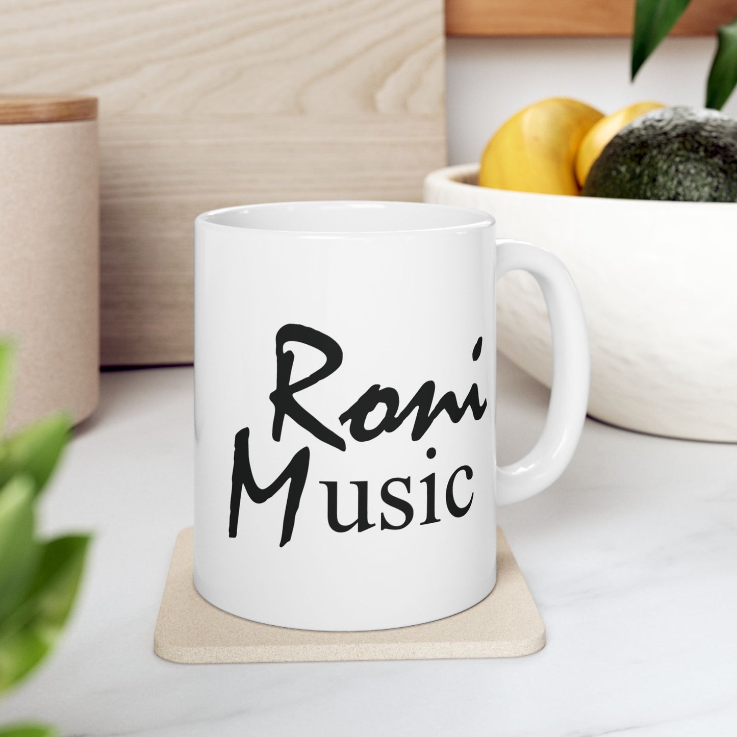 Roni Music Logo Ceramic Mug – 11oz & 15oz Coffee Cup for Music Lovers | Gift for Musicians & Music-Themed Decor