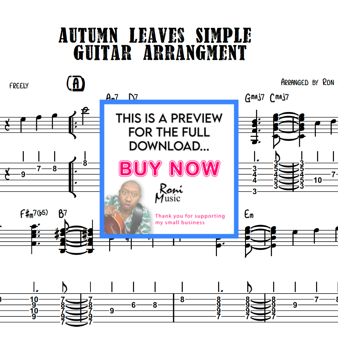 "Autumn Leaves" French Jazz Standard | Simple Chord Melody for 6-String Guitar | Classic Arrangement with TABS