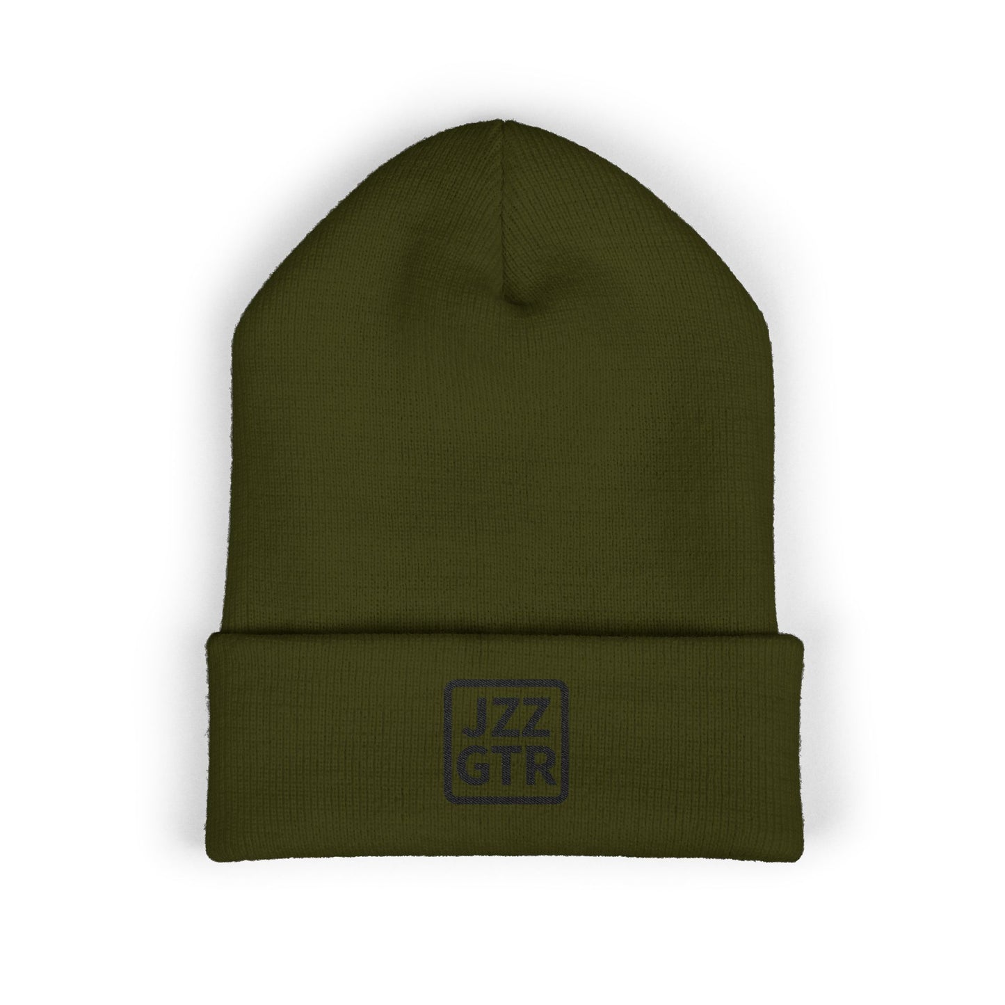 Black Embroidered JZZ GTR® Beanie Hat-Classic Winter Hat for Jazz Lovers and Guitarists