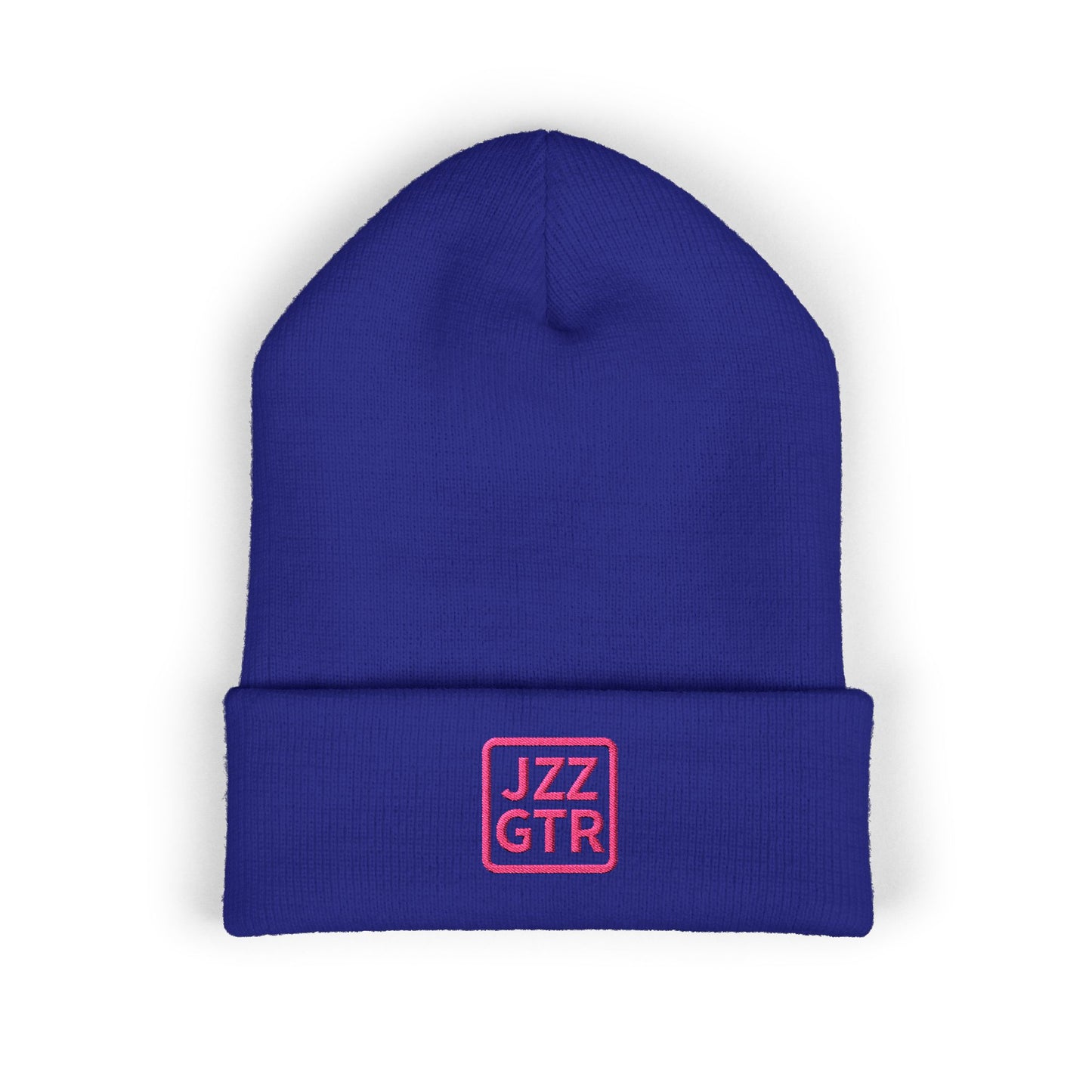 Pink Embroidered JZZ GTR® Beanie Hat | Warm Jazz Guitar Winter Style