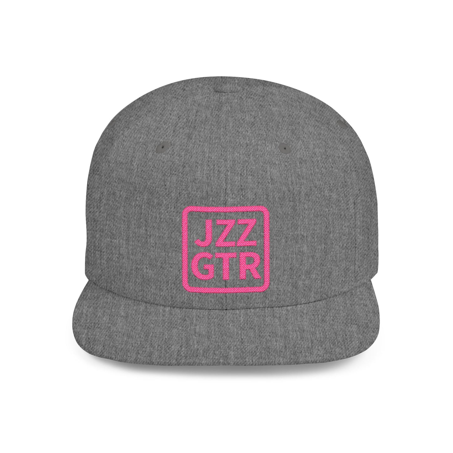 Pink Embroidered JZZ GTR ® Snapback Hat, Trendy Snapback Cap, Casual Gift for Jazz Lovers and Jazz Guitarists
