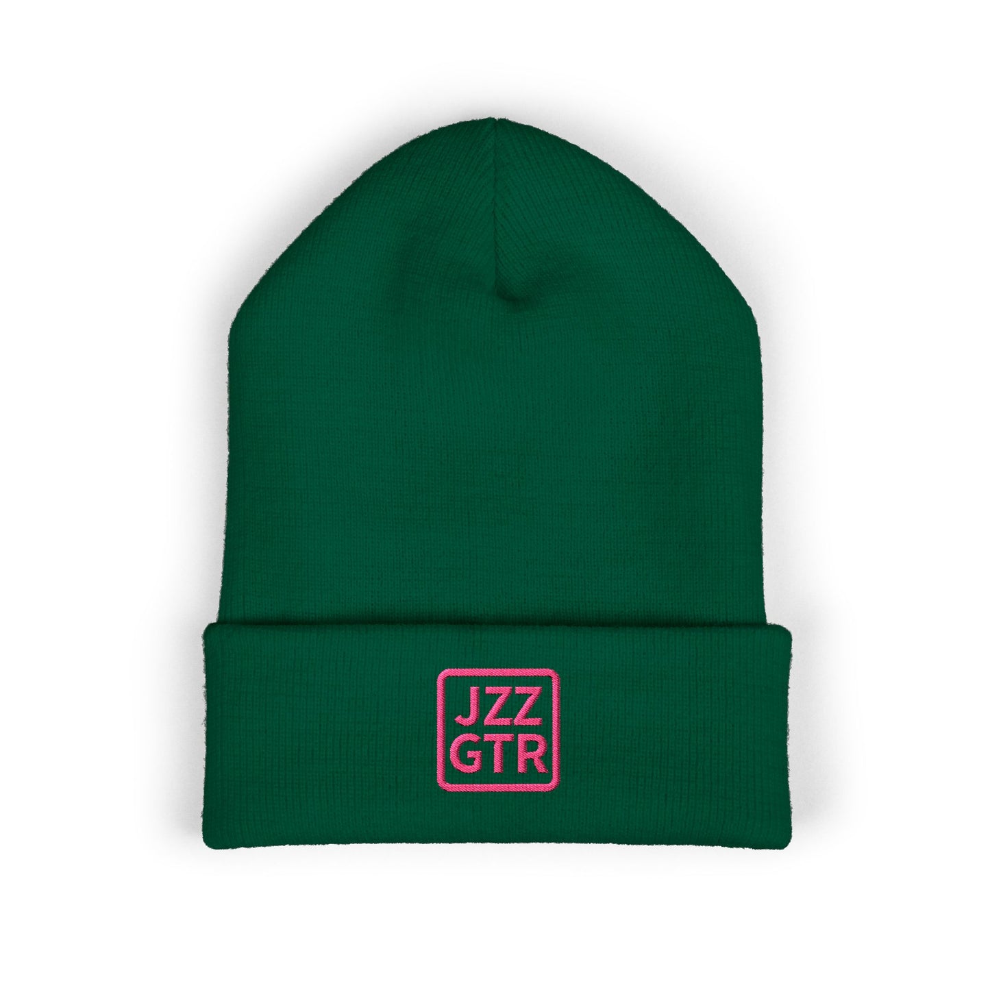 Pink Embroidered JZZ GTR® Beanie Hat | Warm Jazz Guitar Winter Style