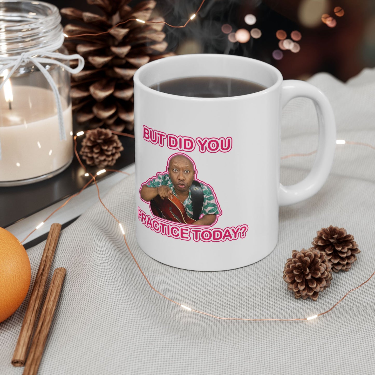 Keramiktasse „You Need To Practice“ | Lustige Haushaltswaren | Kaffeetasse für Gitarristen | Originelle Geschenke für Jazzmusiker