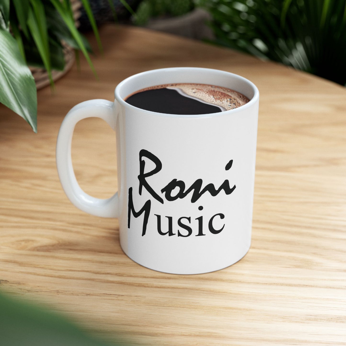 Roni Music Logo Ceramic Mug – 11oz & 15oz Coffee Cup for Music Lovers | Gift for Musicians & Music-Themed Decor