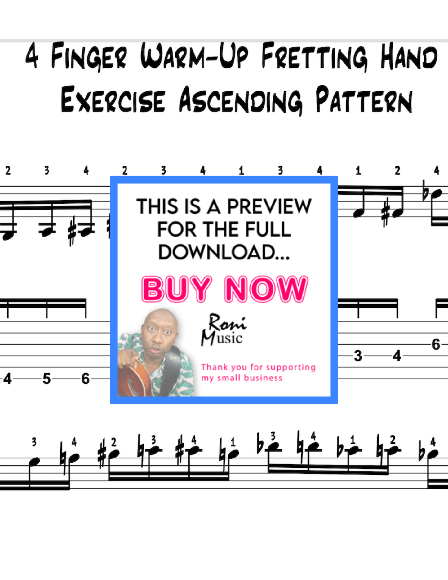 Fretting Hand Ascension Warm-Up | 6-String Guitar Lesson | Build Precision & Agility with Sheet Music, TABS, and Video
