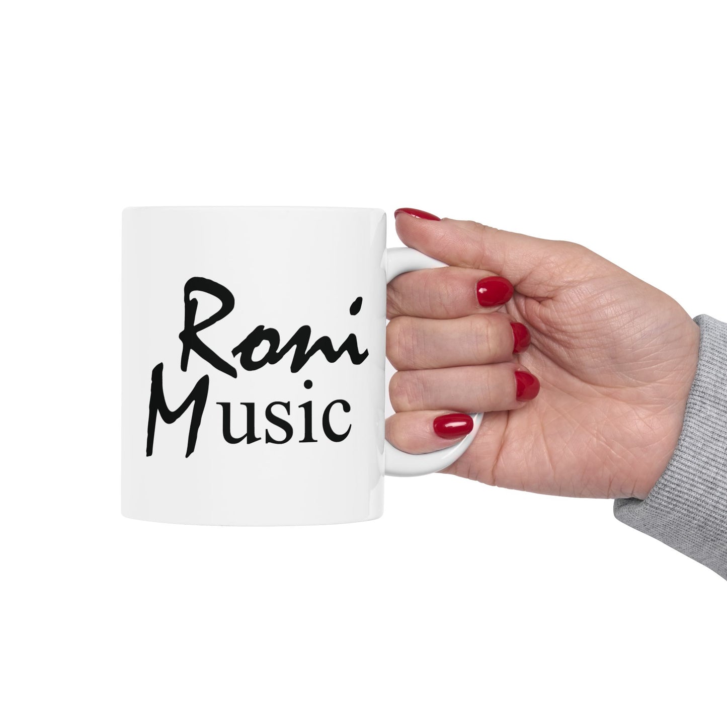 Roni Music Logo Ceramic Mug – 11oz & 15oz Coffee Cup for Music Lovers | Gift for Musicians & Music-Themed Decor