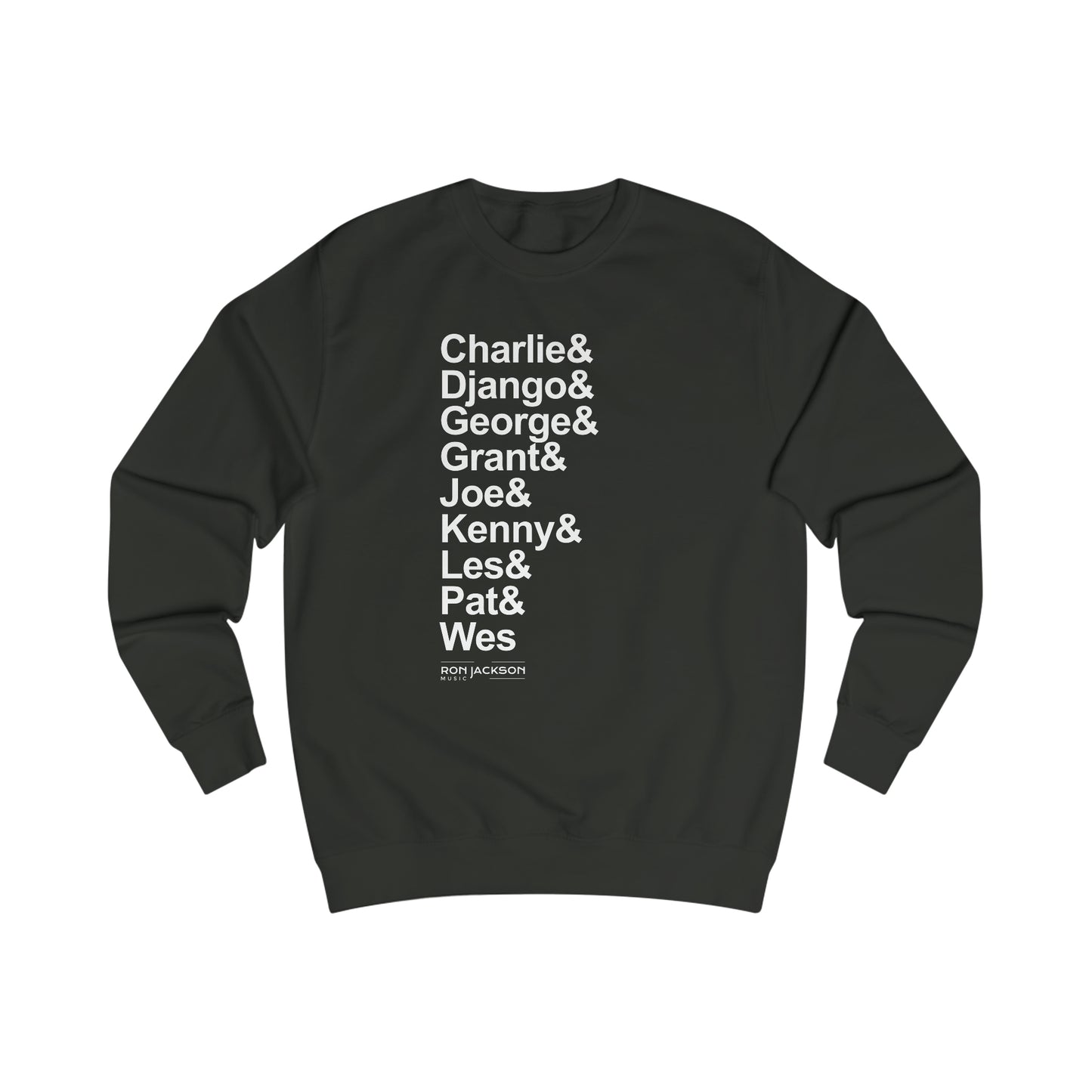 6 String Jazz Guitar Heroes Sweatshirt | Iconic Guitarist Tribute | Warm Apparel for Music Fans | Perfect Gift for Guitar Players