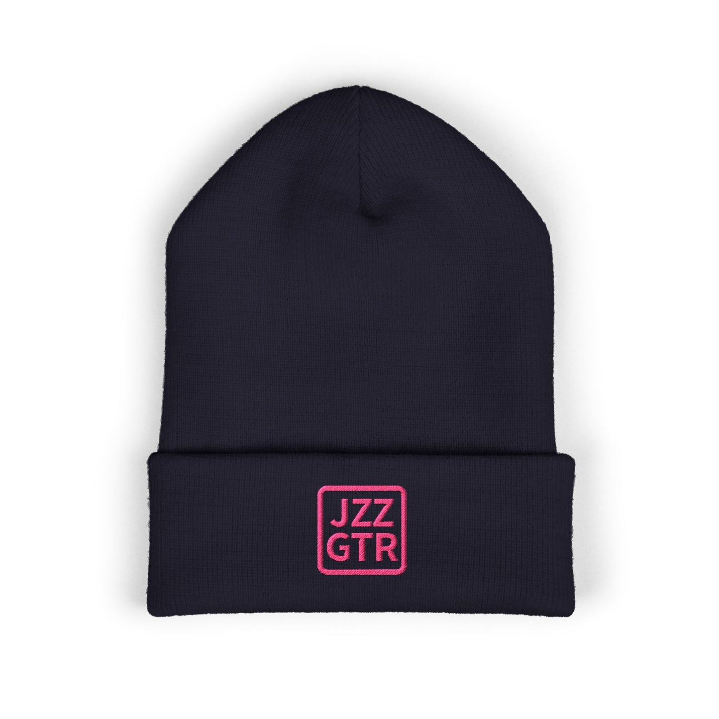 Pink Embroidered JZZ GTR® Beanie Hat | Warm Jazz Guitar Winter Style