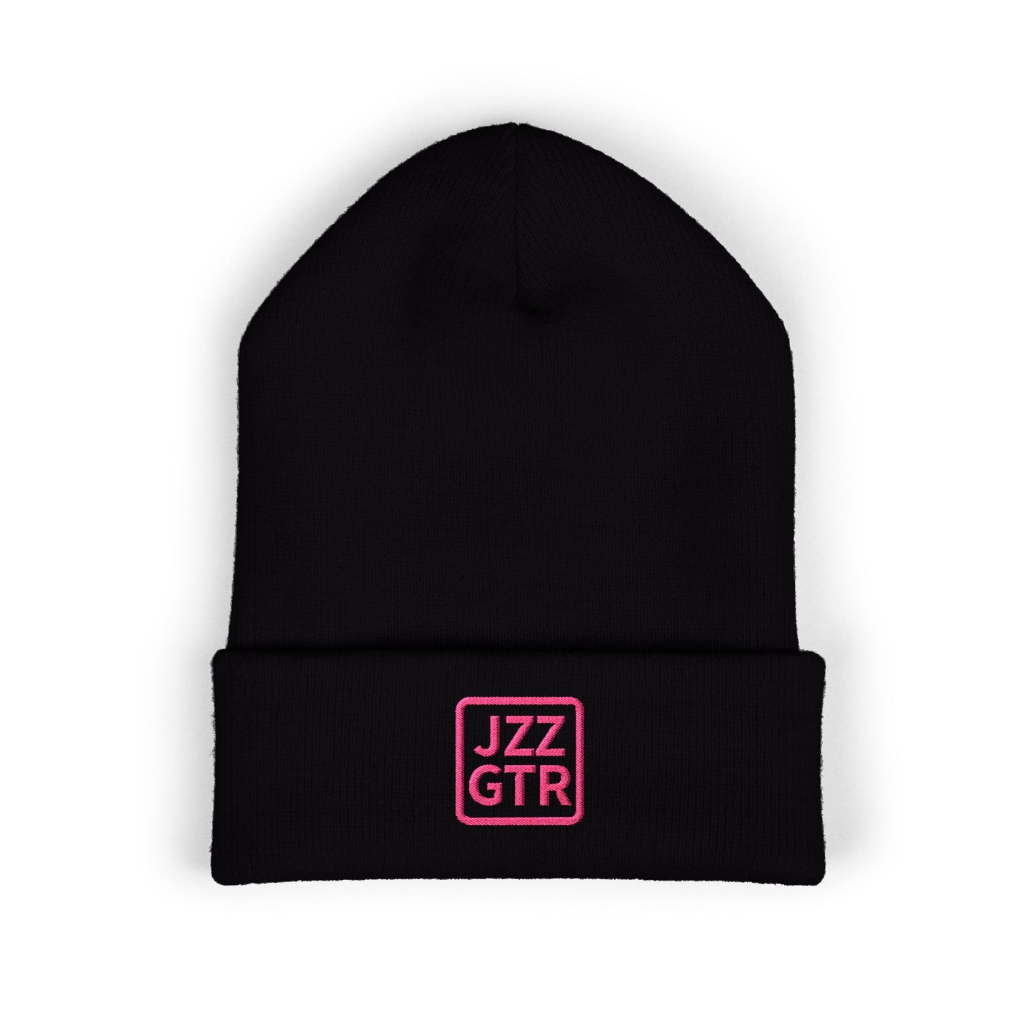 Pink Embroidered JZZ GTR® Beanie Hat | Warm Jazz Guitar Winter Style