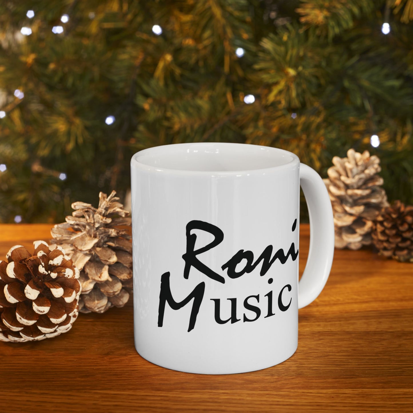 Roni Music Logo Ceramic Mug – 11oz & 15oz Coffee Cup for Music Lovers | Gift for Musicians & Music-Themed Decor