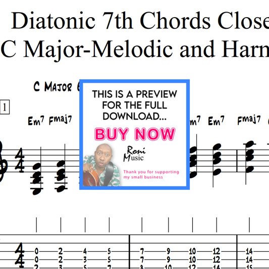 7th Chords Voicing Tutorial for 6-String Guitar | Advanced Learning Tool | Sheet Music & TABS | Education for Classical and Jazz Guitarists