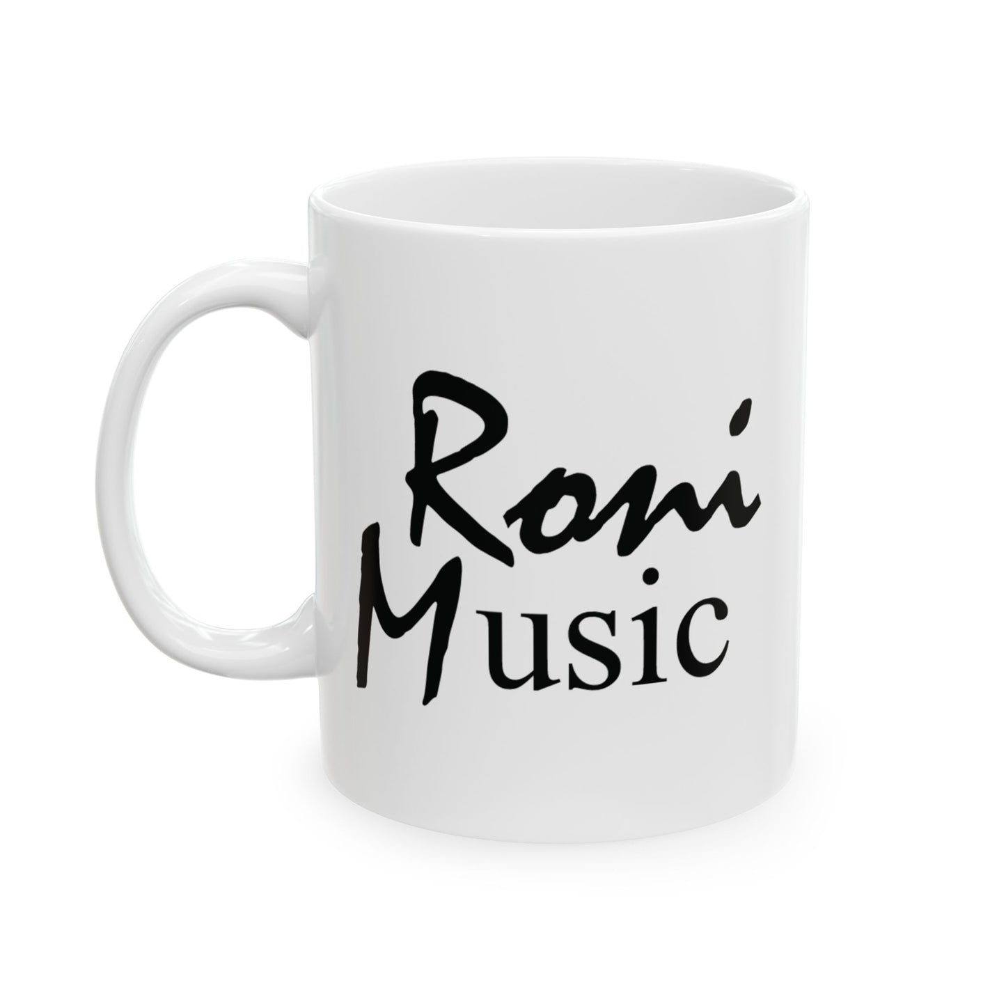 Roni Music Logo Ceramic Mug – 11oz & 15oz Coffee Cup for Music Lovers | Gift for Musicians & Music-Themed Decor