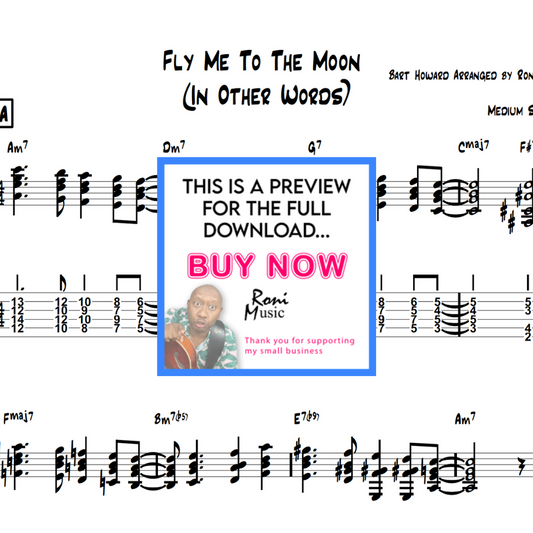 "Fly Me To The Moon" Guitar Arrangement | Timeless Frank Sinatra Hit | 6-String Chord Melody with Sheet Music & TABS