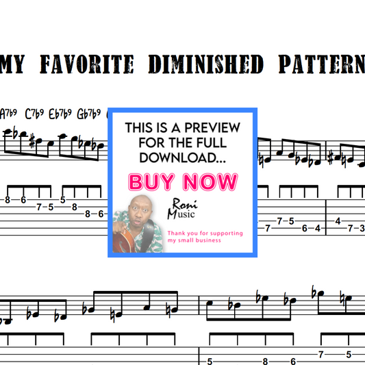 My Favorite Diminished Patterns-Riffs | 6-String Jazz Guitar Lessons | Enhance Your Playing with Detailed TABS-Midi-mp3 audio