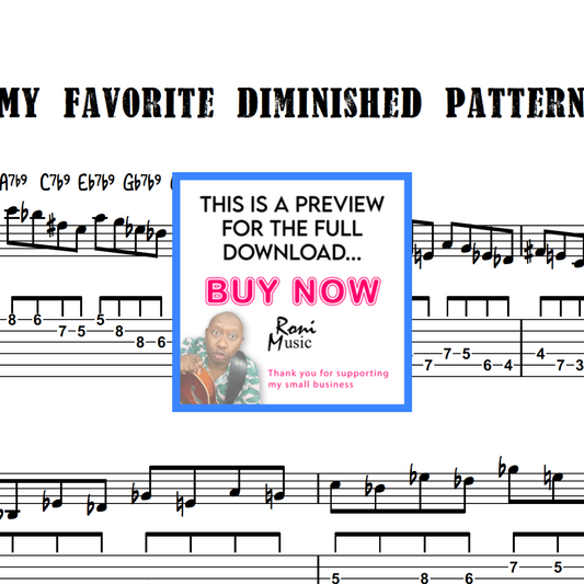 Diminished Patterns Riffs | My Favorite 6-String Jazz Guitar Lessons | Enhance Your Playing with Detailed TABS