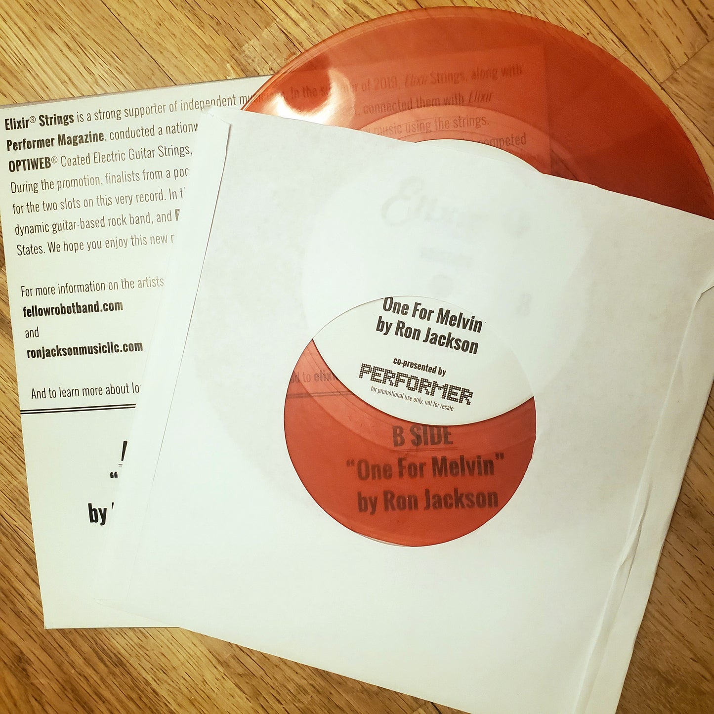 Ron Jackson "One For Melvin" – Limited Edition Autographed Vinyl Single 🎶 Elixir Strings x Performer Magazine Winner | Exclusive Jazz + Indie Rock Collaboration | Only 100 Pressed – 1 of 50 Autographed by Ron Jackson