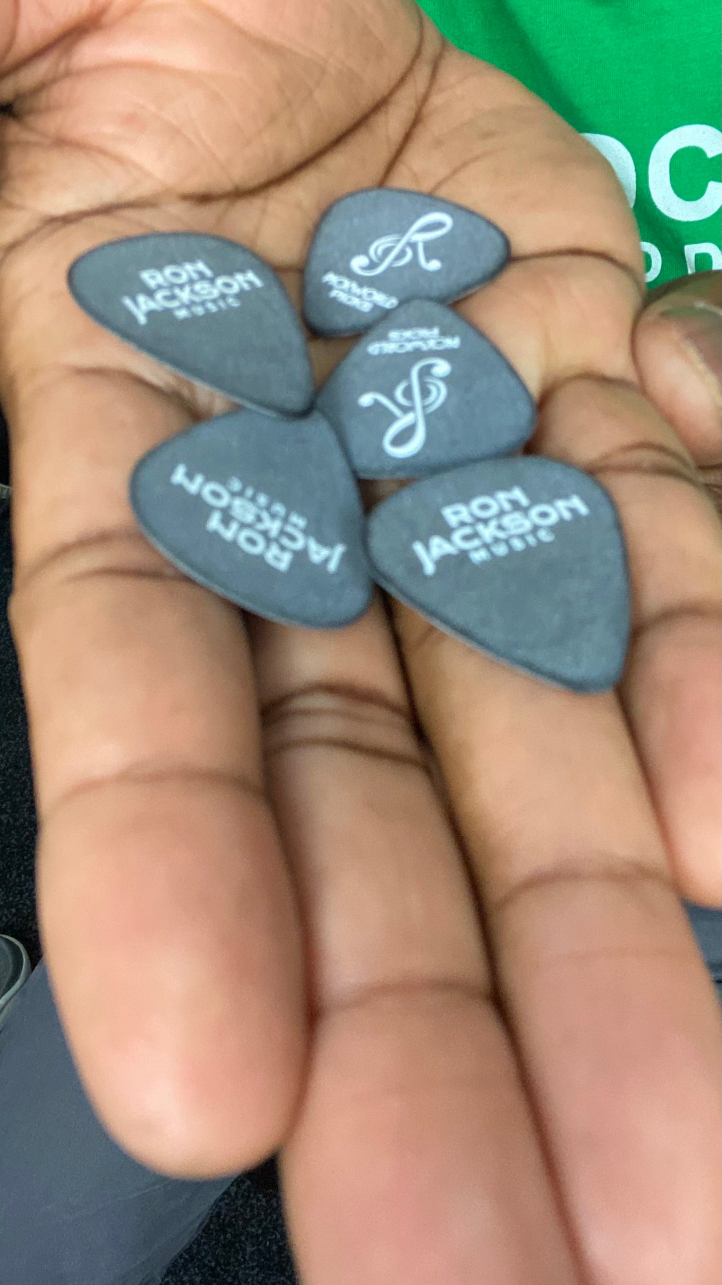 Ron Jackson Signature Custom Guitar Picks | Premium Pick Set | Black | Ideal for Jazz Guitarists