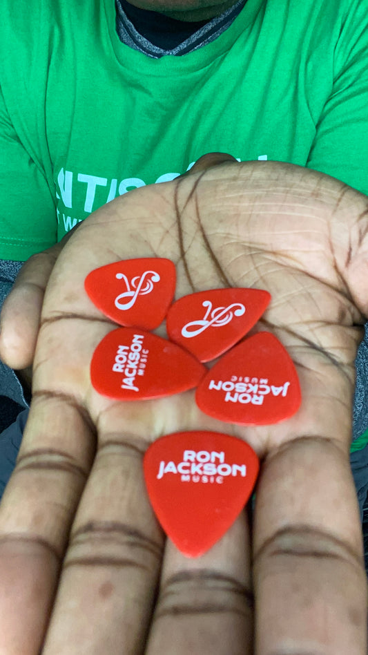 Signature Red Guitar Picks by Ron Jackson | Custom Pick Pack | Enhance Your Playing Experience