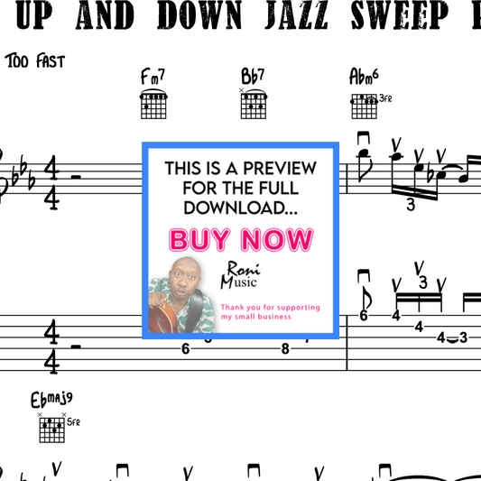 Sweep Picking Mastery | 6-String Jazz Guitar Up & Down Licks | Advanced Techniques with Sheet Music and TABS