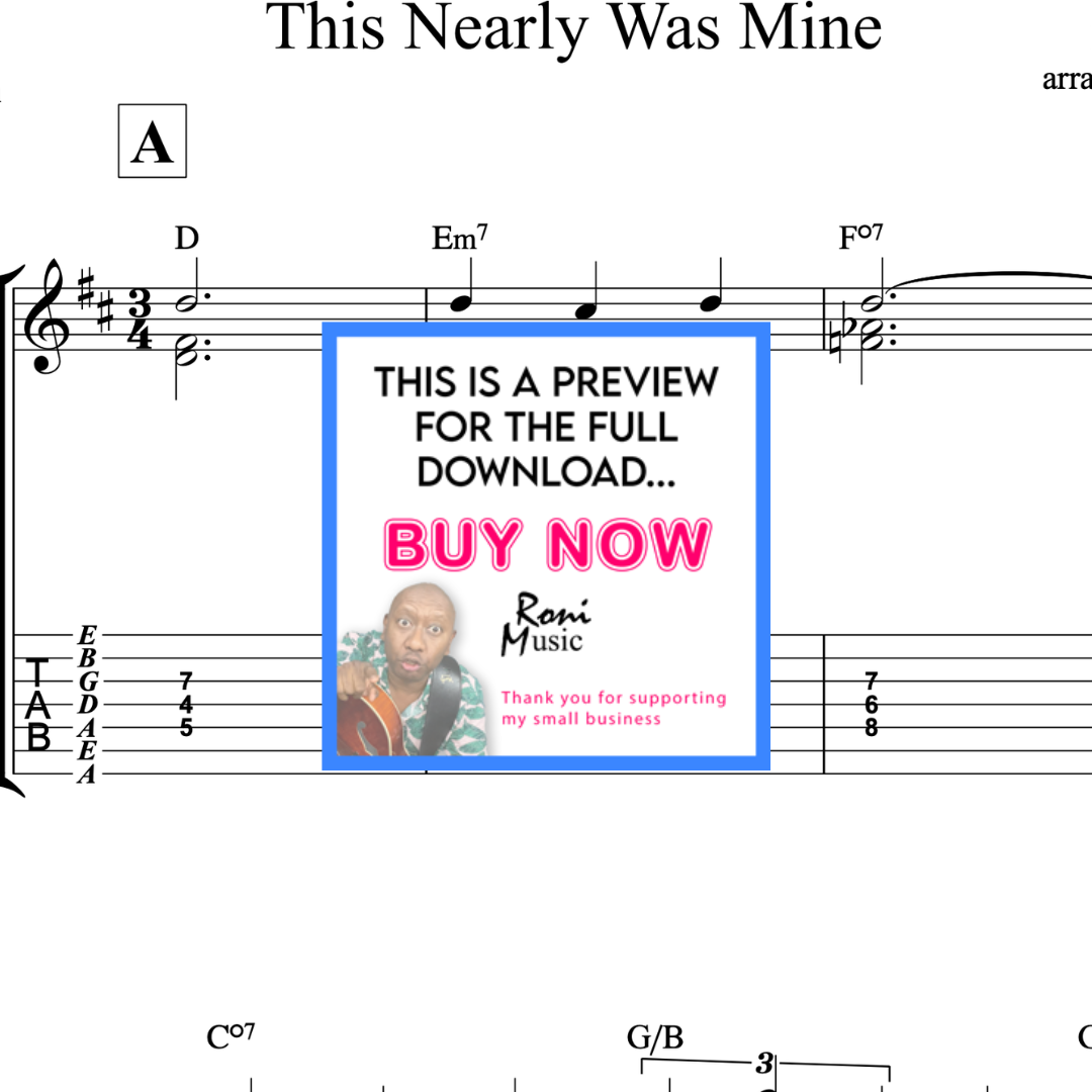 "This Nearly Was Mine" 7-String Jazz Arrangement Guitar Tutorial | Classic Movie Songs | Sheet Music & TABS | Learn South Pacific's Hit