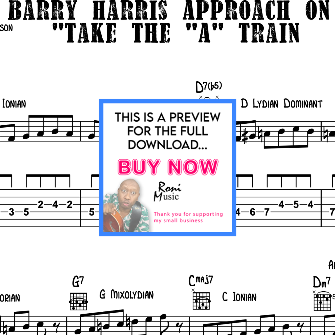🎸 Barry Harris's Jazz Improvisation Magic – "Take The 'A' Train" (6-String Jazz Guitar Lesson + Sheet Music + TABS + MIDI + Audio + Video)