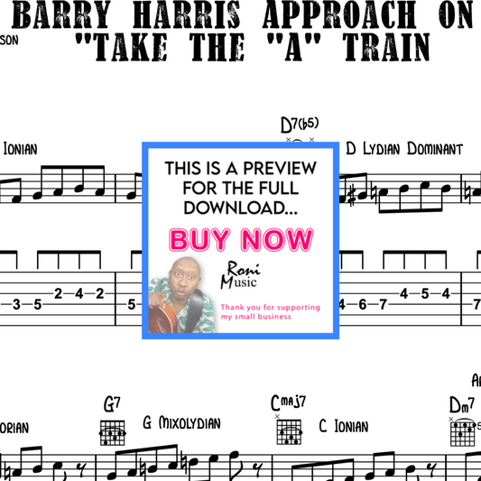 Barry Harris's Jazz Improvisation Magic | "Take The 'A' Train" Guitar Lesson | 6-String Jazz Theory | Sheet Music & TABS | Jazz Chords Explained