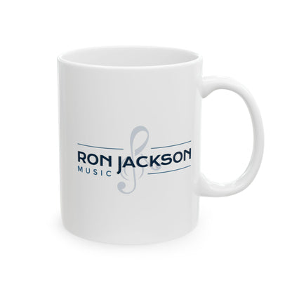 Roni Music – Ron Jackson Music Logo Ceramic Coffee Mug | Stylish Gift for Coffee & Tea Lovers