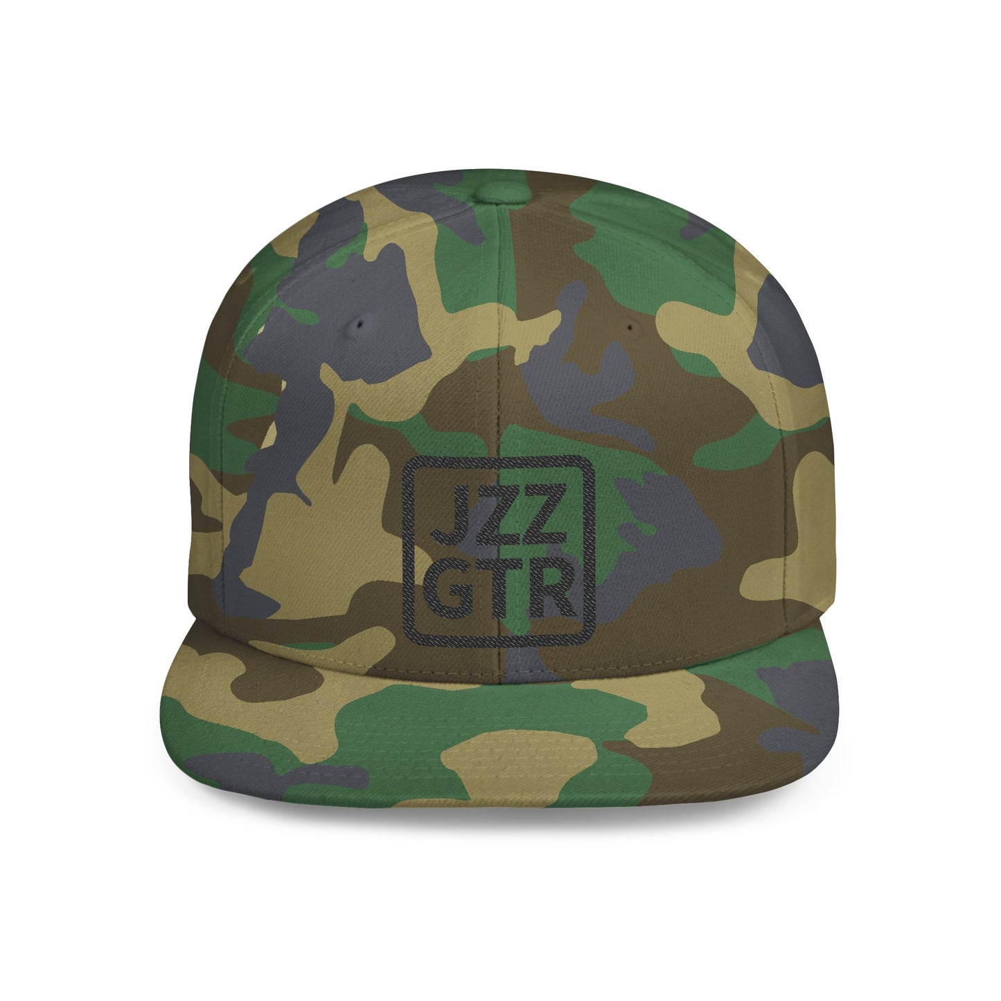 Sophisticated Black Embroidered JZZ GTR™ Snapback Hat, Trendy Snapback Cap, Casual Gift for Jazz Lovers and Jazz Guitarists
