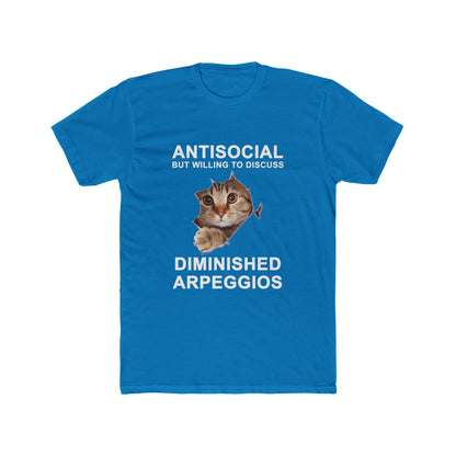 Shy Cat Diminished Arpeggios Shirt | Funny Men's Cotton Crew Tee | Novelty Gifts for Musicians