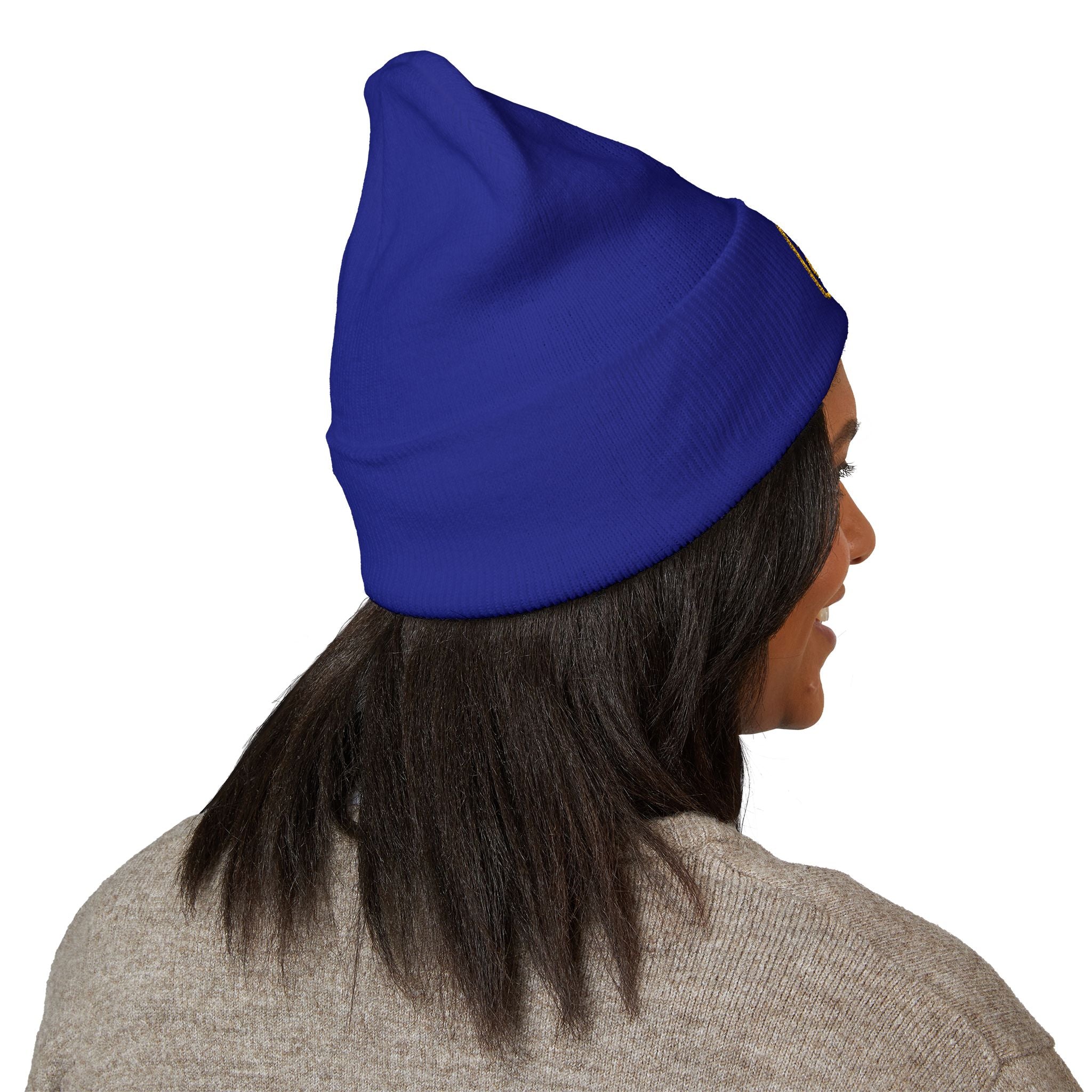 Yellow Embroidered JZZ GTR™ Beanie Hat | Bold Winter Knit Hat for