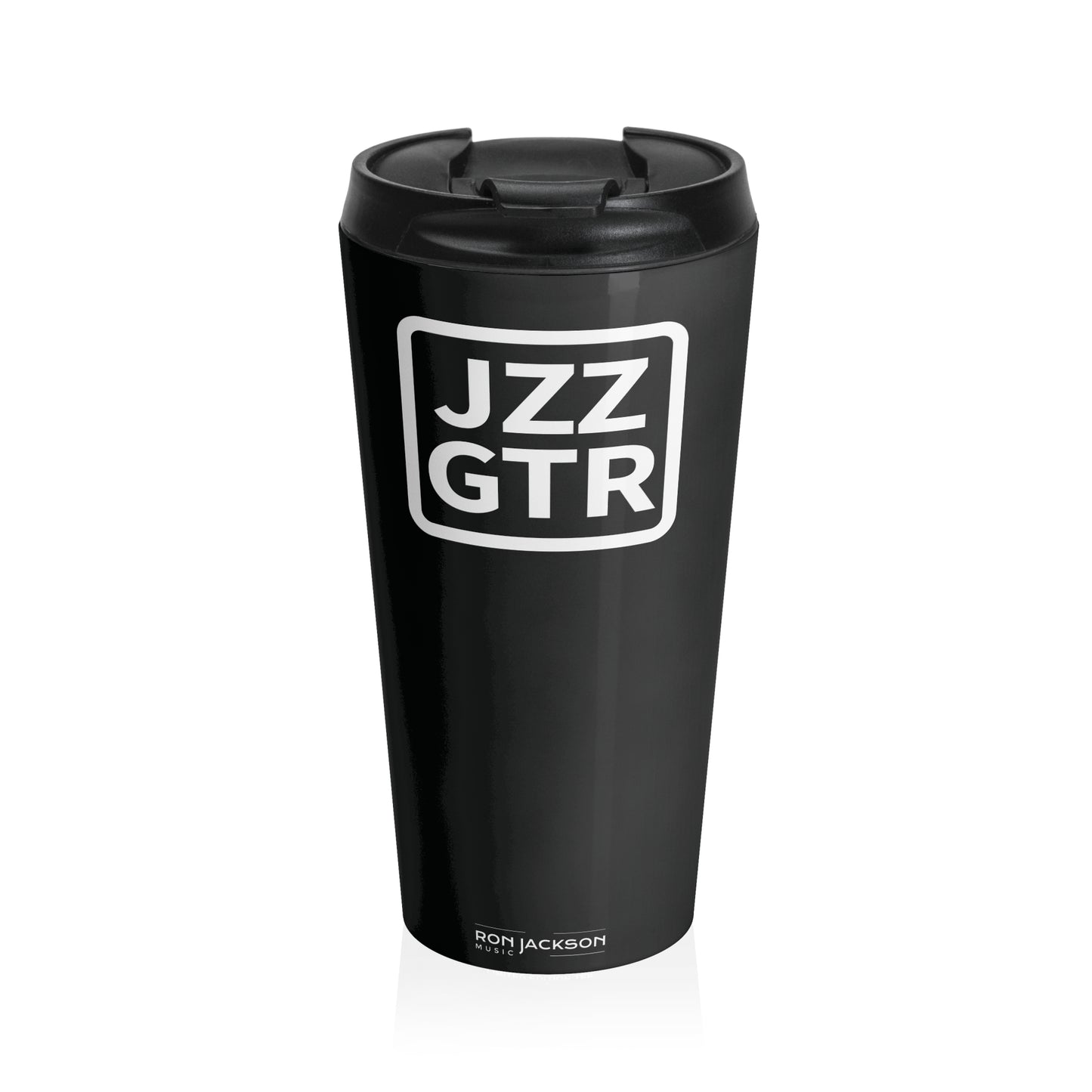 Black JZZ GTR® Logo Stainless Steel Travel Mug (15 oz)