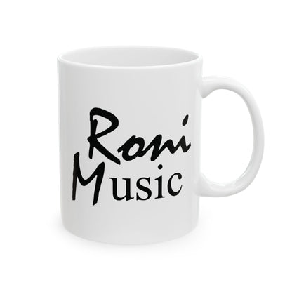 Roni Music Logo Ceramic Mug – 11oz & 15oz Coffee Cup for Music Lovers | Gift for Musicians & Music-Themed Decor