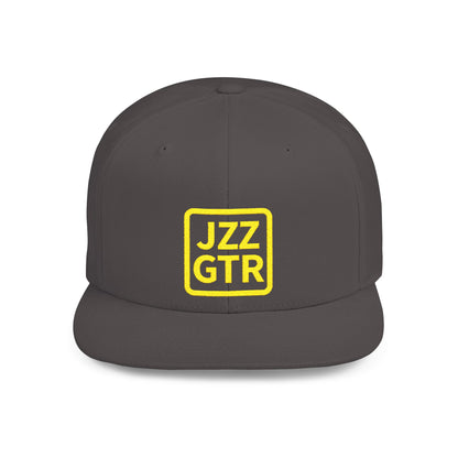 Yellow Embroidered JZZ GTR ® Snapback Hat, Trendy Snapback Cap, Casual Gift for Jazz Lovers and Jazz Guitarists