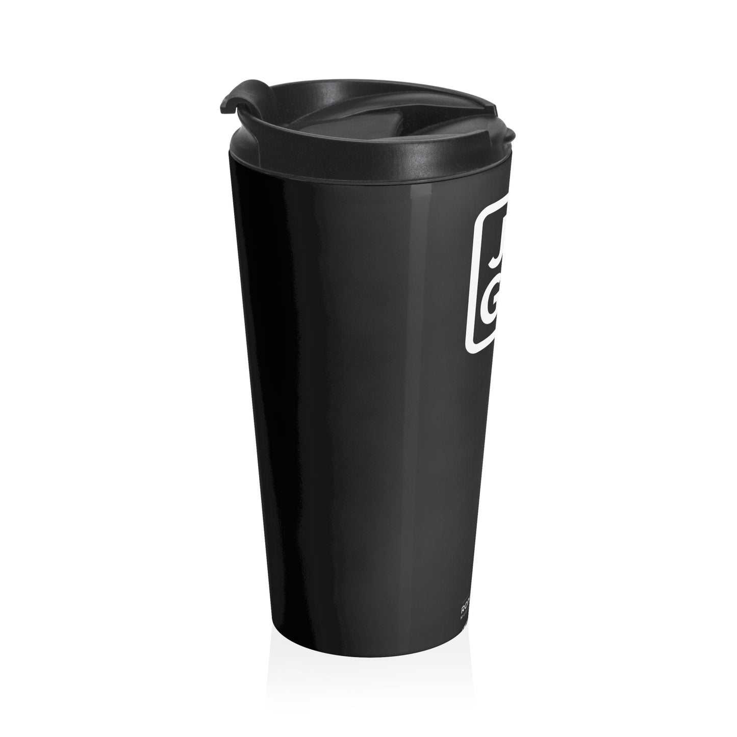 Black JZZ GTR® Logo Stainless Steel Travel Mug (15 oz)