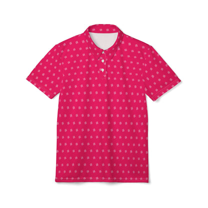 Pink Polo Shirt with White JZZ GTR ™ Monogram Pattern