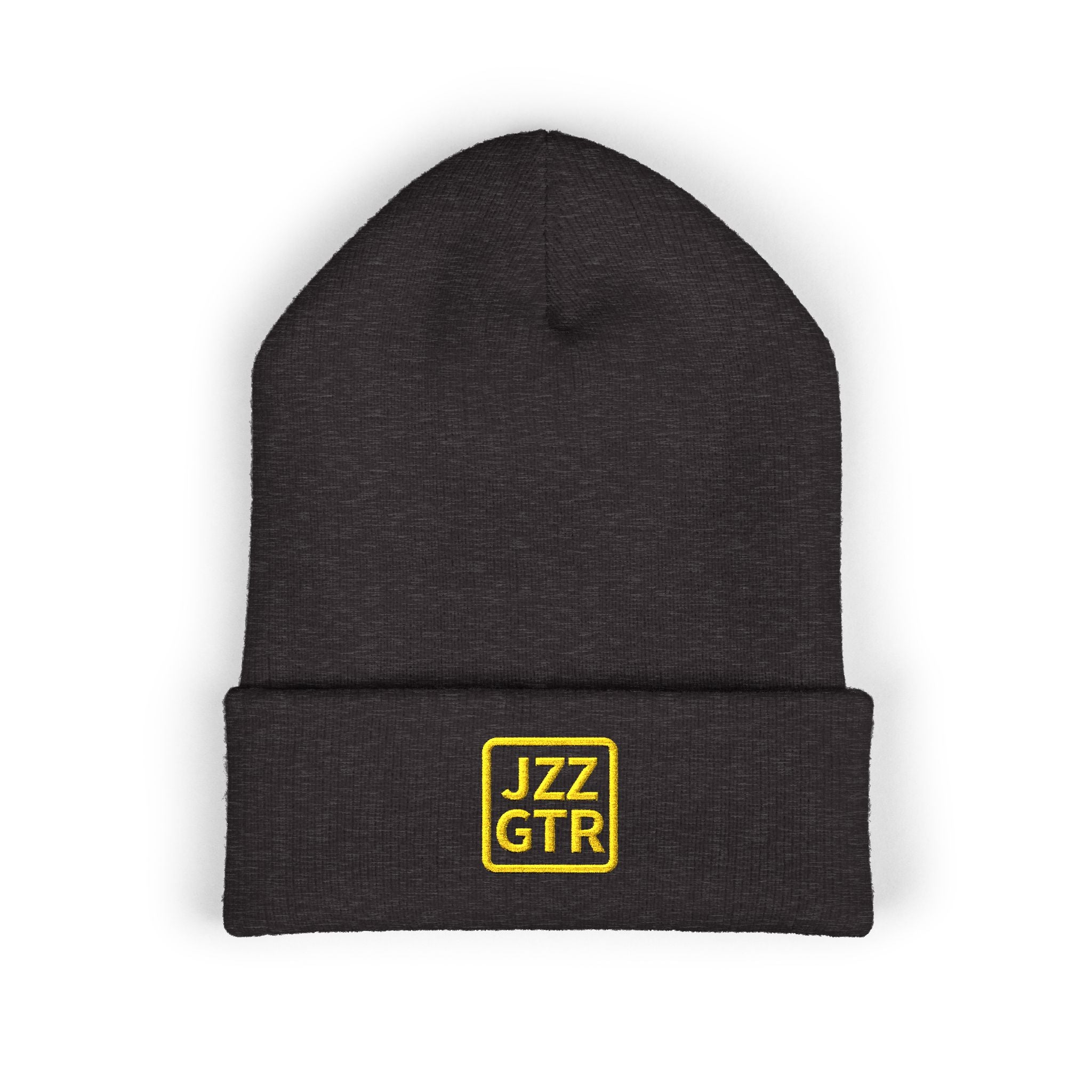 Yellow Embroidered JZZ GTR™ Beanie Hat | Bold Winter Knit Hat for