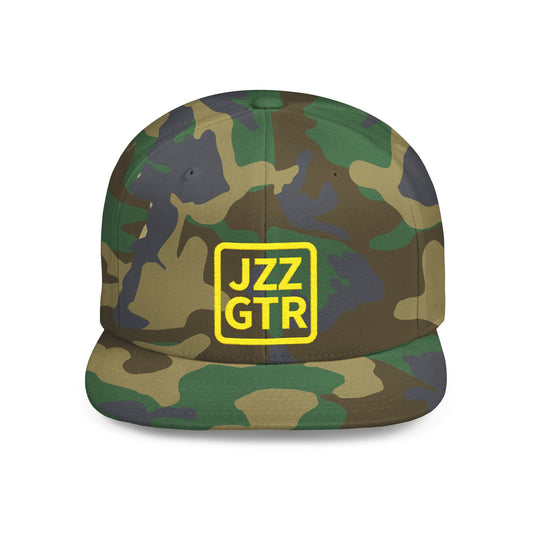 Yellow Embroidered JZZ GTR ® Snapback Hat, Trendy Snapback Cap, Casual Gift for Jazz Lovers and Jazz Guitarists