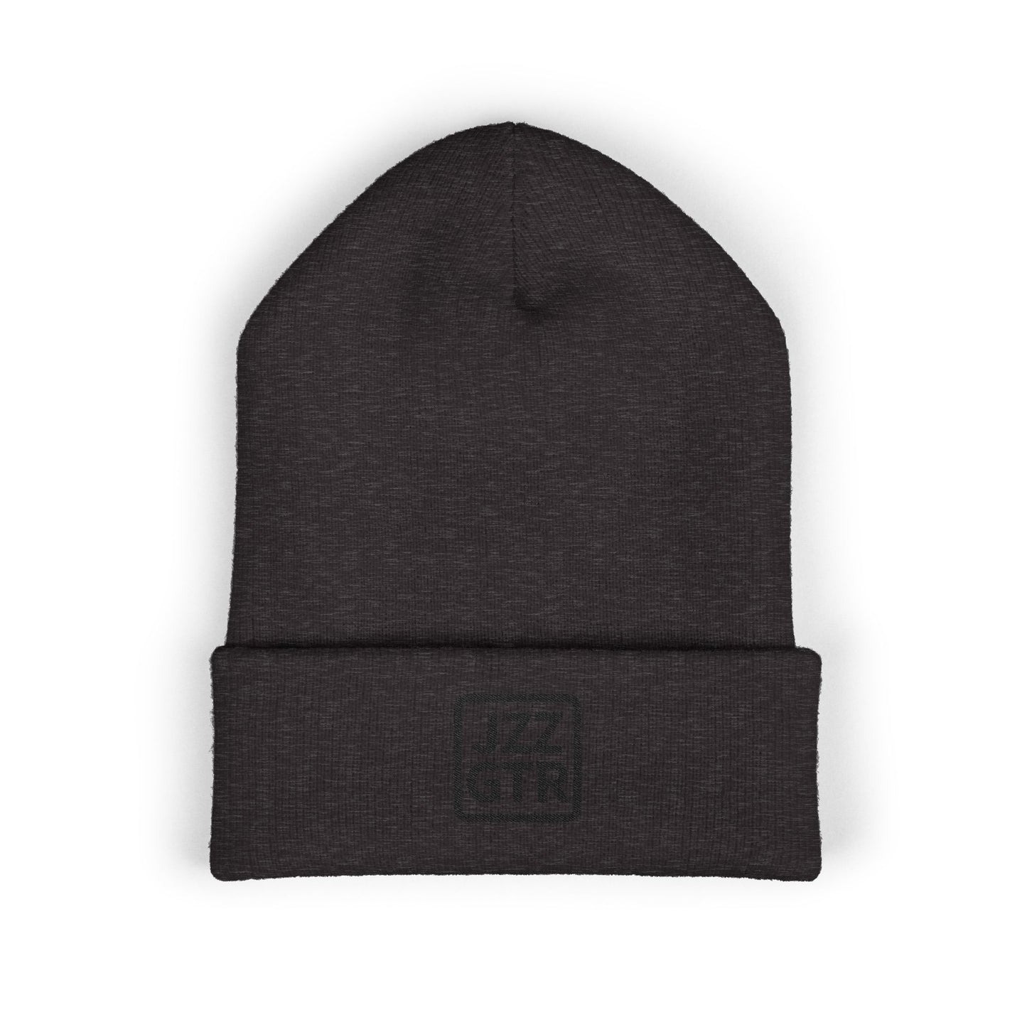 Black Embroidered JZZ GTR® Beanie Hat-Classic Winter Hat for Jazz Lovers and Guitarists