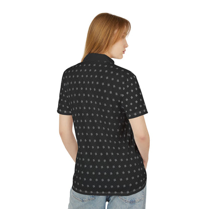 Black Polo Shirt with white JZZ GTR Monogram Pattern