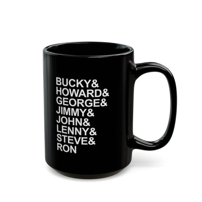 Black Seven String Jazz Guitar Greats Ceramic Mug | Musical Home Goods | Coffee Cup for Guitarists | Novelty Gifts for Jazz Musicians